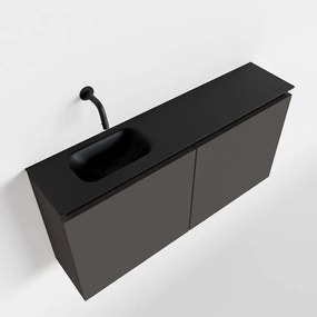Mondiaz Ture 100cm toiletmeubel dark grey met wastafel urban links geen kraangat