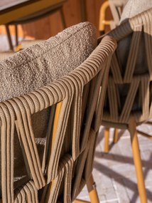 4 Seasons Outdoor Biarritz high dining set met Soho tafel 220 cm Tuinstoel   beige weerbestendig