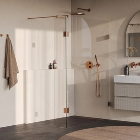 Brauer Void profielloze inloopdouche 140cm met 40cm zijwand koper geborsteld PVD