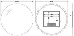 Sanituba Eclipse ronde spiegel 100x100cm met verlichting