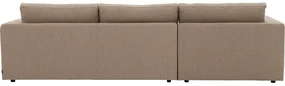 Goossens Excellent Bank Gs-1505 Met Chaise Longue bruin, stof, 2,5-zits, elegant chic met chaise longue links