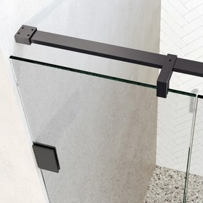 Brauer Void Carving profielloze nisdeur 120cm met draaideur 60cm aan muur gunmetal geborsteld PVD