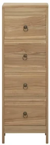 vidaXL Ladekast 30x30x90 cm massief teakhout