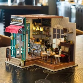 Robotime Miniatuur knutselset Simon's Coffee met LED-verlichting