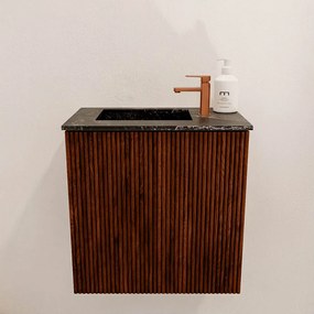 Mondiaz Joya DLux 40cm toiletmeubel ruby met wastafel faye links 1 kraangat lava