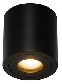 Moderne ronde plafondspot zwart IP44 - Capa