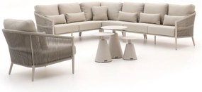 + 15% kassakorting | Hoek loungeset Bellagio | 7 personen | Loungeset Beige | Hoekbank Aluminium | 313x237.5cm | Kees Smit Tuinmeubelen