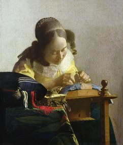 Jan (1632-75) Vermeer - Kunstreproductie The Lacemaker, 1669-70, (35 x 40 cm)