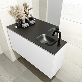 Mondiaz Olan 100cm toiletmeubel talc met wastafel urban rechts 1 kraangat
