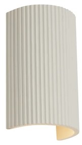 Scandinavische wandlamp beige halfrond 2-lichts - Plaster