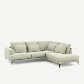 Rechtse hoekbank met leuning in stonewashed fluweel Marsile