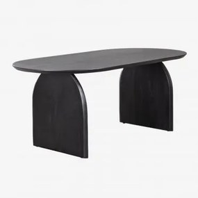 Ovalen Eettafel 200x100 Cm Van Acaciahout Bedum Acaciazwart - Sklum