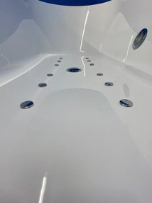 Lambini Designs Round bubbelbad 180x80cm pneumatisch 12 aerojets chroom