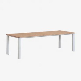 Tuin Tafel Rechthoekig Van Aluminium En Teakhout Sirka Licht Teakhout & 260 X 100 Cm - Sklum