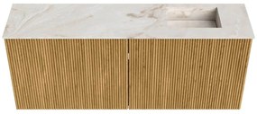 Mondiaz Joya DLux 100cm toiletmeubel oak met wastafel faye rechts zonder kraangat frappe
