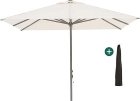 Parasol Shadowline Cuba | Inclusief hoes | Vierkant | 350x350cm | Met katrol | Wit | Kees Smit Tuinmeubelen