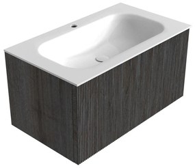 Mondiaz Kurve 80cm badmeubel shadow met 1 lade en wastafel big small midden 1 kraangat