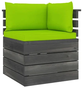 vidaXL Tuinhoekbank met kussens pallet grenenhout