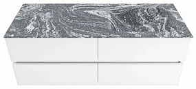 Mondiaz Vica DLux badmeubel 130cm talc 4 lades met wastafel lava rechts zonder kraangat