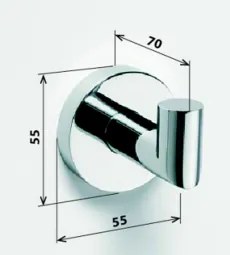 Sapho X-Round handdoekhaak met hoek chroom