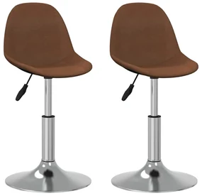 vidaXL Eetkamerstoelen draaibaar 2 st stof bruin