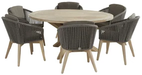 4 Seasons Outdoor Santander tuinset met louvre tafel 160 cm Tuinset antraciet weerbestendig