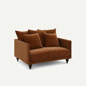 2-zits compacte bank in chenille fluweel, Lazare