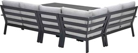 Garden Impressions Camilo lounge dining set 6-delig links – donker grijs - Valley sand