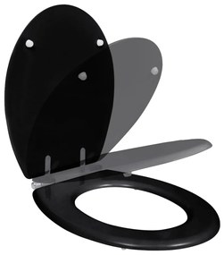vidaXL Toiletbril soft-close simpel ontwerp MDF zwart
