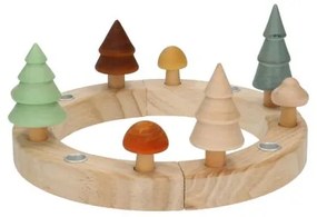 Kandelaar, jaarring, hout,Ø 22 cm