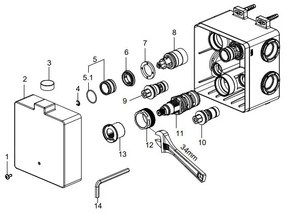 Mueller Click inbouwthermostaat 2-wegs chroom