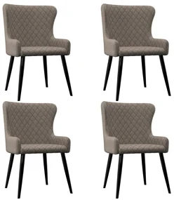 vidaXL Eetkamerstoelen 4 st stof taupe