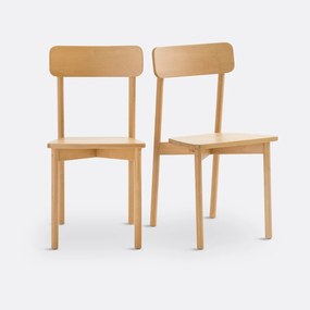 Set van 2 stoelen in massief beukenhout, Jodi