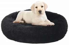 vidaXL Honden-/kattenkussen wasbaar 50x50x12 cm pluche zwart