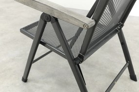 Balero strekmetaal verstelbare tuinstoel - Antraciet