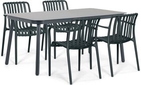 Tuinset 4 personen 160 cm Kunststof Grijs Domani Furniture Alba/Tavano