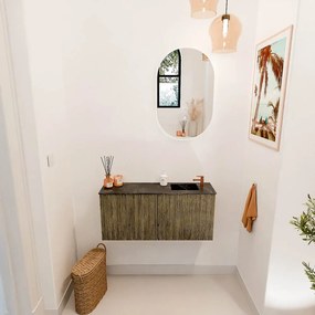 Mondiaz Joya DLux 90cm toiletmeubel dusk met wastafel faye rechts 1 kraangat lava