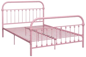 vidaXL Bedframe metaal roze 160x200 cm