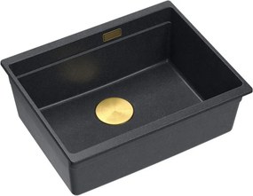 granieten spoelbak Logan 100 Black Metallic