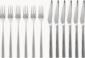 Mat geborstelde RVS grill steakbestek Fuga, 6 personen, 12-delig