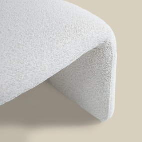 Gebogen Fauteuil Creme Stof