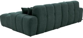 Goossens Excellent Bank Kubus - 30 X 30 Cm Stiksel blauw, stof, 1,5-zits, modern design met chaise longue rechts