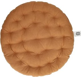 Stoelkussen, bio-katoen, amandelbruin, Ø40 cm