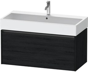 Duravit Ketho 2 wastafelonderbouwkast met 1 lade 98.4x46x44cm met greep antraciet eiken zwart mat K25078016160000