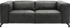 Goossens Bank Calvin grijs, micro leer, 2,5-zits, modern design