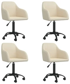 vidaXL Eetkamerstoelen draaibaar 4 st fluweel crèmekleurig