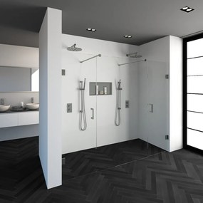 Brauer JC profielloze niscabine XL 240x200cm met 60cm deuren RVS