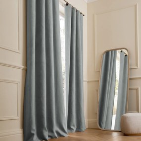 Verduisteringsgordijn van gewassen linnen, leren lussen, Private