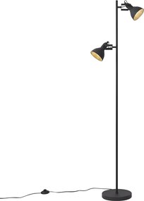 Industriële vloerlamp zwart 2-lichts - Jakub