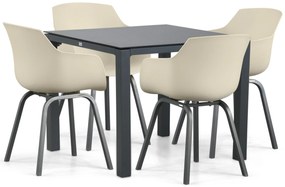 Tuinset 4 personen 90 cm Kunststof Taupe Lifestyle Garden Furniture Salina/Mateo